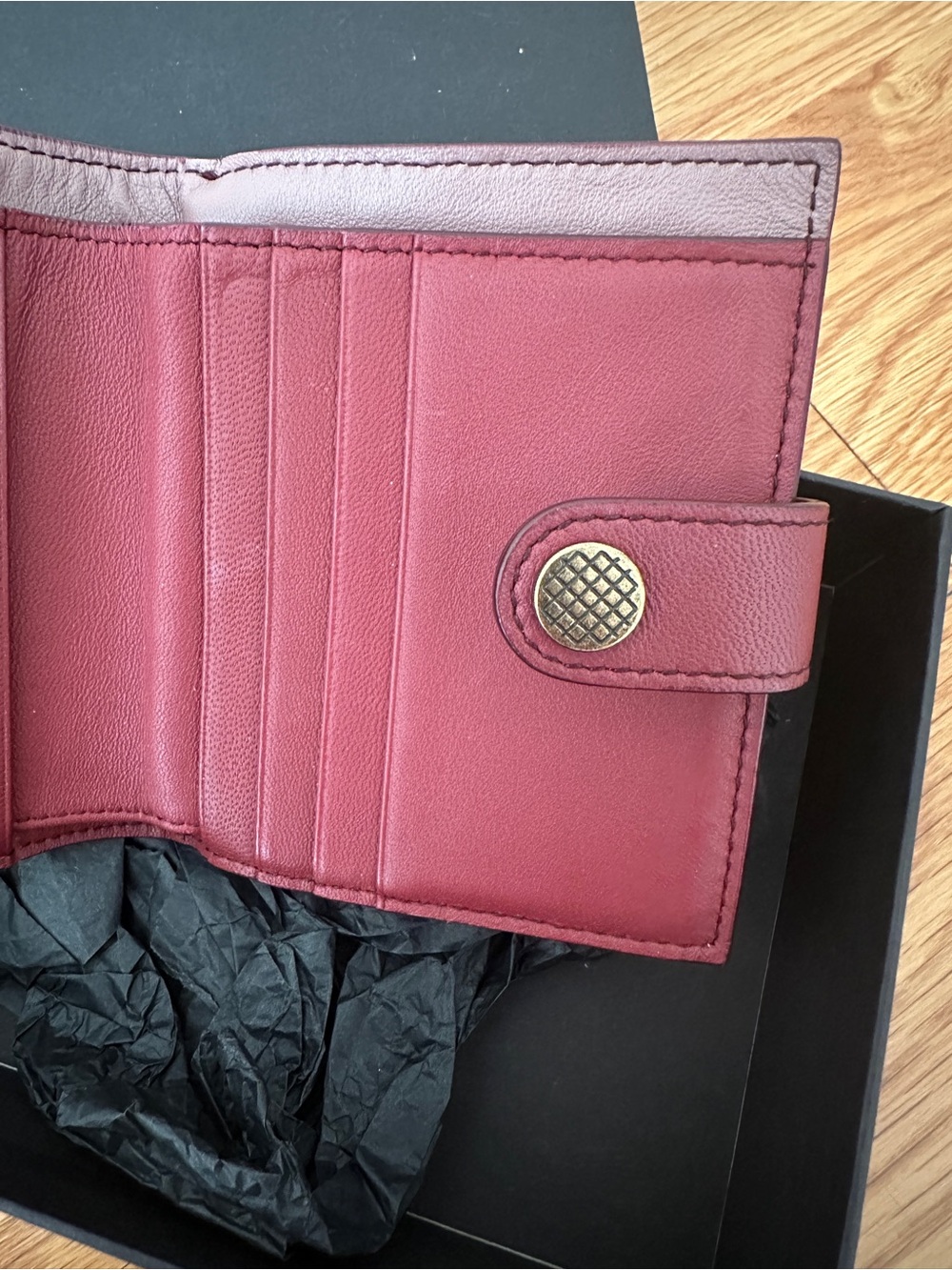 Bottega Veneta Burgundy Woven Leather Card,cash holder wallet - Picture 5 of 8